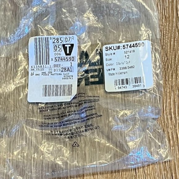 Lands' End Tie Dye One Piece Swimsuit Girls Size 12 Plus - Picture 7 of 8